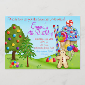 Invitation Oh Sweet Candy Land Anniversaire Cupcake Invitatio