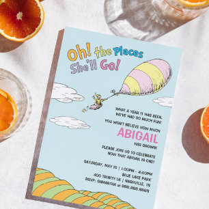 Invitation Oh, The Places She'll Go! - Premier Anniversaire