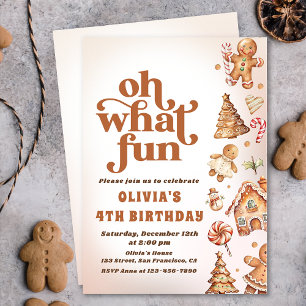 Invitation Oh What Fun Christmas Cooky Fête d'anniversaire