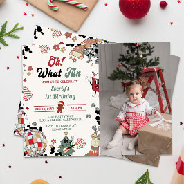 Invitation Oh What Fun Christmas Disco Ball Anniversaire Phot