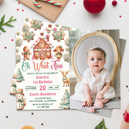 Invitation Oh What Fun Christmas Gingerbread Cookies Annivers
