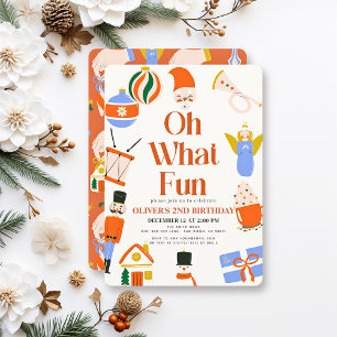 Invitation Oh What Fun Christmas Holiday Anniversaire de l'en