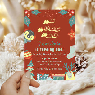 Invitation Oh What Fun Holiday Noël 1er anniversaire fête