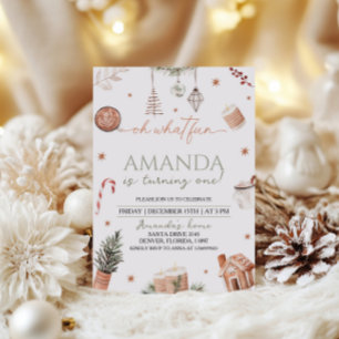 Invitation Oh What Fun Noël Premier anniversaire
