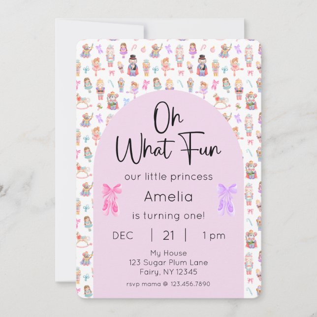 Invitation Oh What Fun Nutcracker 1er Anniversaire Photo (Devant)