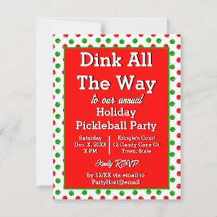 Invitation Oh What Fun Pickleball Ornaming