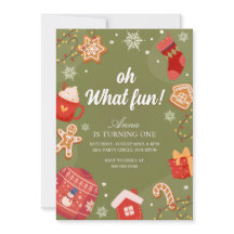 Oh What Fun Red& Green Christmas Holiday Birthday