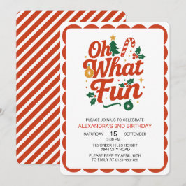 Invitation Oh What Fun Retro Noël Anniversaire