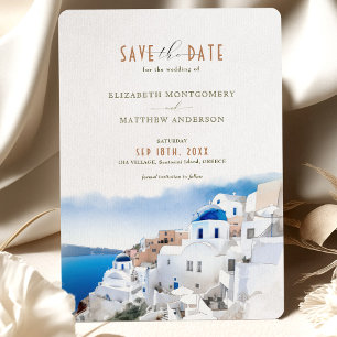 Invitation Oia Village Santorini Enregistrer La Date Mariage 