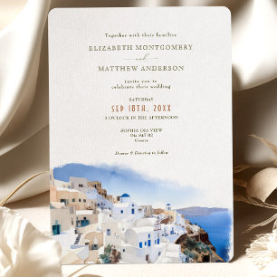 Invitation Oia Village Santorini Île Grèce Mariage Invita