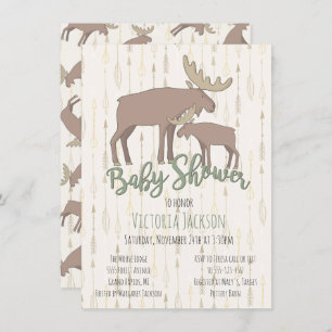 Invitation Oie et Baby shower rustiques
