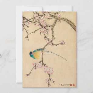 Invitation Oiseau aux fleurs de prune par Zhang Ruoai