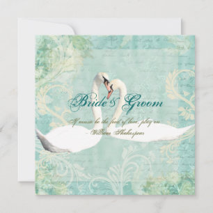 Invitation Oiseau blanc vintage d'Aqua