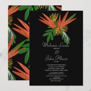 Invitation Oiseau de Paradis Aquarelle Encre Tropicale Mariag