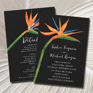 Invitation Oiseau de paradis en un seul Mariage