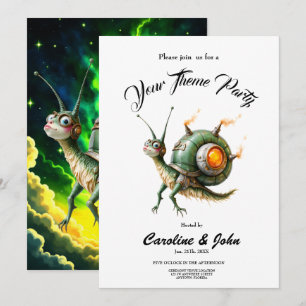 Invitation Oiseau-limace Steampunk Cosmique – Créature de Rêv