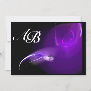 INVITATION OISEAU LUMIÈRE DANS LE MONOGRAMME PURPLE