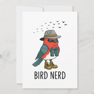 Invitation Oiseau Nerd drôle Oiseau observer Oiseau Oiseau Am