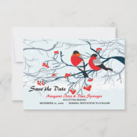 Oiseaux à poitrine écarlate Sauvegarder la date