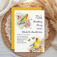 Oiseaux Antiques Canaris Fleurs 70e Anniversaire