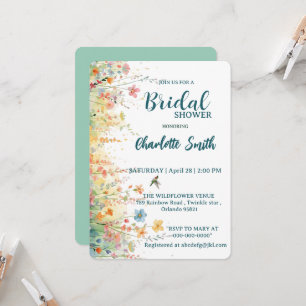 Invitation Oiseaux aquarelle de printemps Monogramme floral F