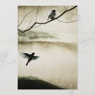 Invitation Oiseaux bleus dans l'invitation d'amour