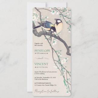 Invitation Oiseaux de l'amour - Mariage d'art vintage