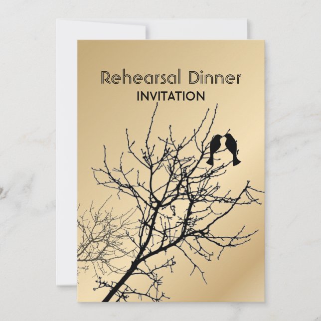 Invitation oiseaux de l'amour modernes mariage rustique à la  (Devant)