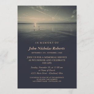 Invitation Oiseaux par cérémonie commémorative de charbon de