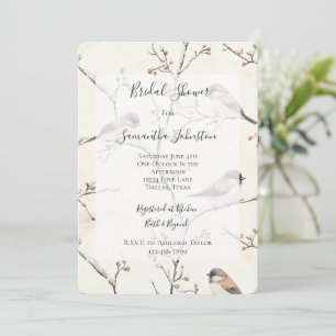 Invitation Oiseaux romantiques dans une douche de mariée à l'