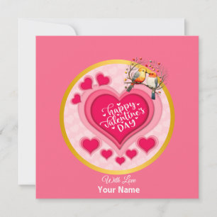 Invitation Oiseaux romantiques en Branche Saint-Valentin et c