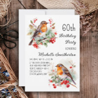 Oiseaux Vintage Robin Redbreast 60e Anniversaire