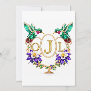 Invitation OJL Colibri Mariage Toutes Lettres Personnalisé CO