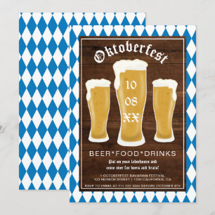 Invitation Oktoberfest festival de bière typographie Bavarois