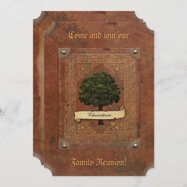 Invitation Old Leather Look (Devant / Derrière)