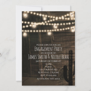 Invitation Old Western Saloon Rustique Mariage Fiançailles