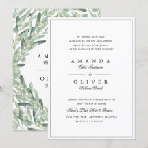 Olive Branch Botanical Greenery Mariage élégant