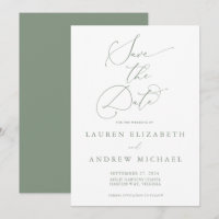 Olive Green Minimalist Enregistrer l'invitation de