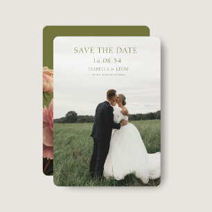 Invitation Olive Green Rose Vintage tendance Enregistrer la