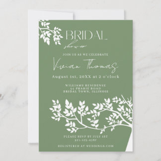 Invitation Olive Tree Mediterranean Bridal Shower
