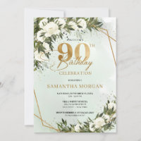 Olive vert feuille or roses blanches 90e anniversa