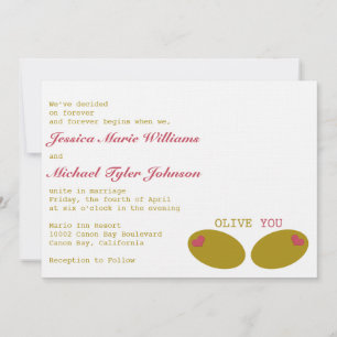 Invitation Olive You Mariage