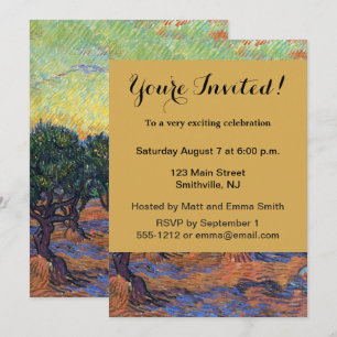Invitation Oliveraie de Vincent Van Gogh Impressionnisme Art