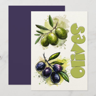 Invitation Olives Olives Olive Huile végétale biologique et b