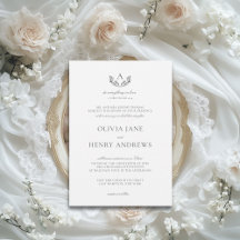 Olivia Elegant Grey Monogram Mariage chrétien