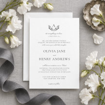 Olivia Élégant Mariage Chrétien Monogramme Gris
