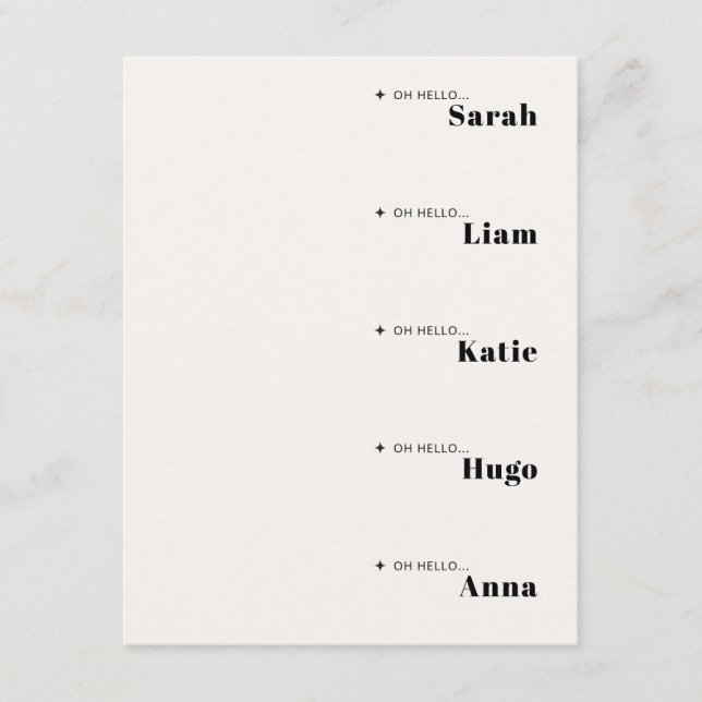 Invitation OLIVIA Modern Ivory Celestin Mariage Nom Balise (Devant)