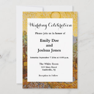 Invitation Oliviers de Van Gogh ciel jaune soleil