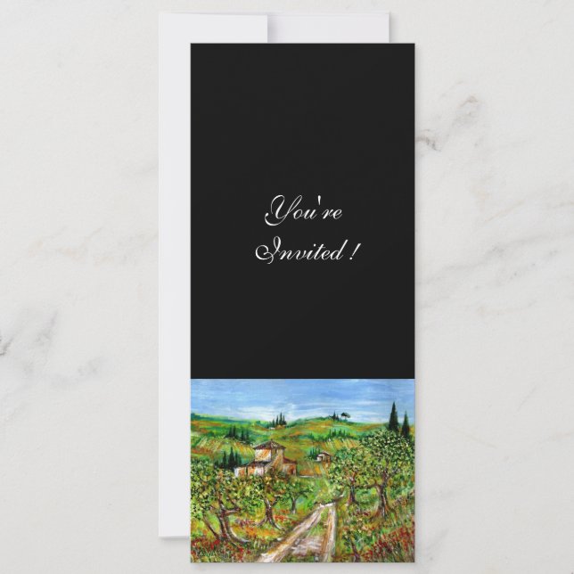 Invitation OLIVIERS EN TOSCANE, vert noir (Devant)
