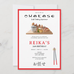 Invitation Omakase Japonaise Dégustation de Sushi Anniversair